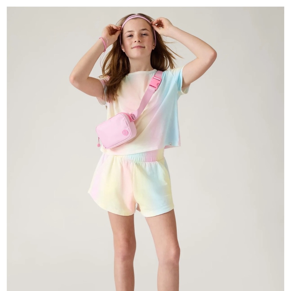 Athleta girl pastel rainbow ombré tee